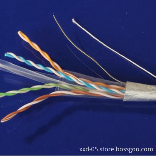 4-pair Bare Copper 23AWG FTP Cat6 LAN Cable with Lightweight, PVC, LSZH, LDPE, Rip Wire Jacket